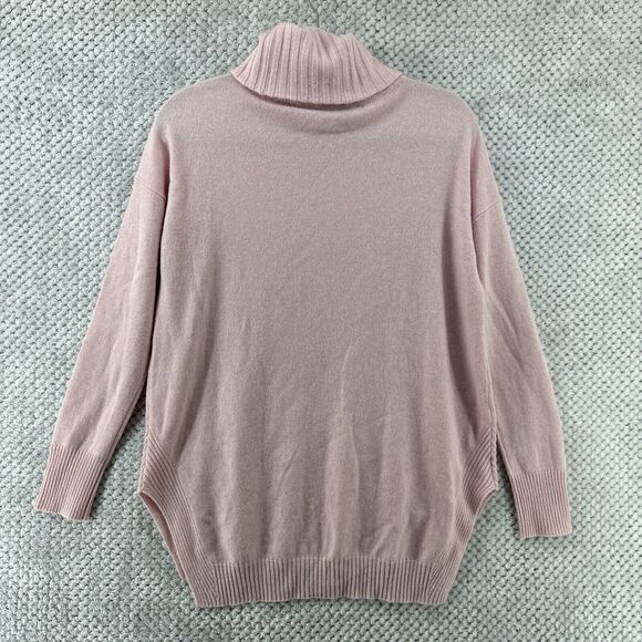 Ann Taylor Sweater Womens XS Pink Cashmere Turtle Neck Oversized Contemporary - Picture 5 of 11